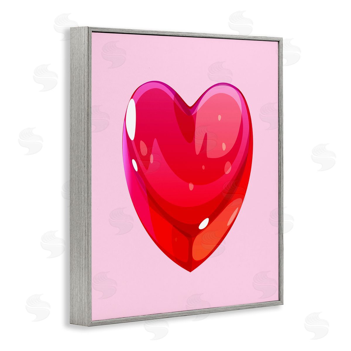 Stupell Studio Red Gummy Heart Gray Framed Giclee Wall Artside_