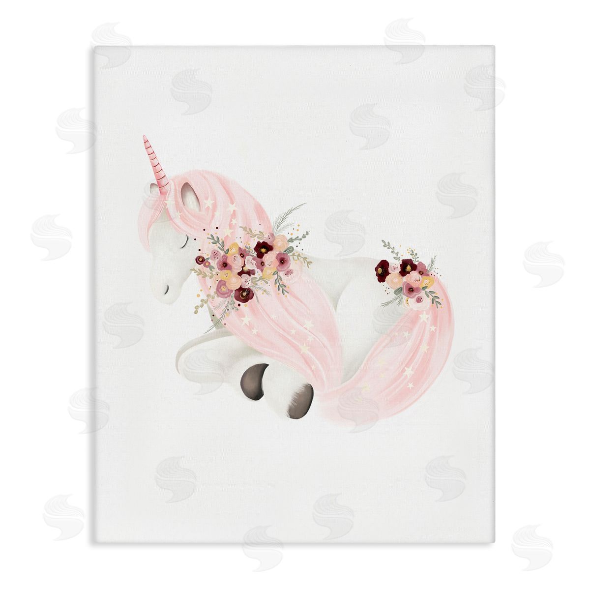 Studio Q Unicorn with Pink Flowers Canvas Wall Art