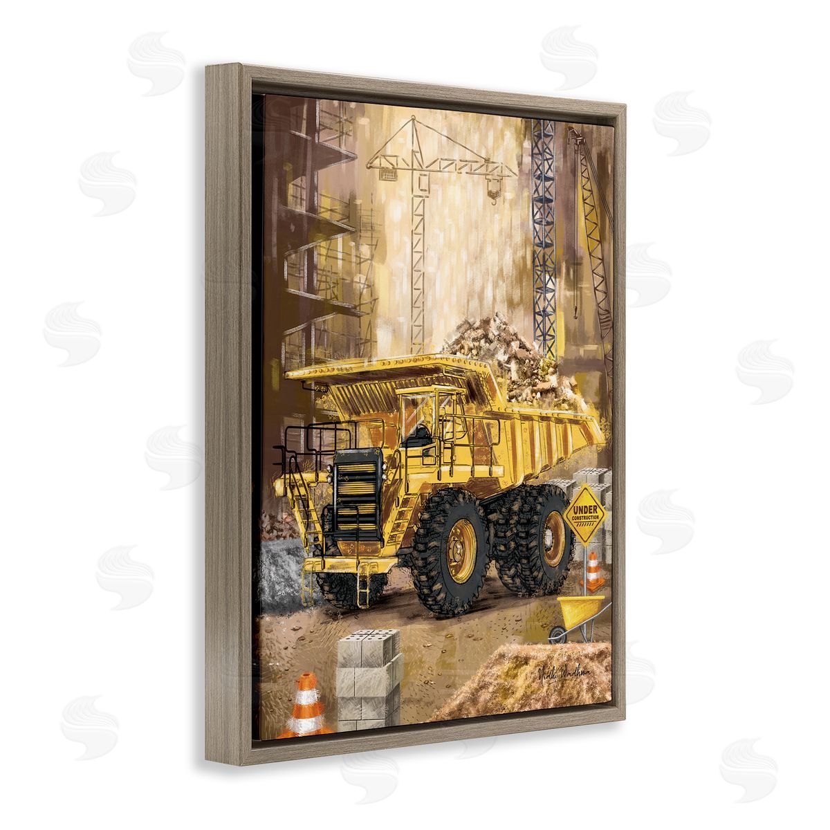 Nidhi Wadhwa Under Construction Site Brown Floater Frame Canvas Artside_