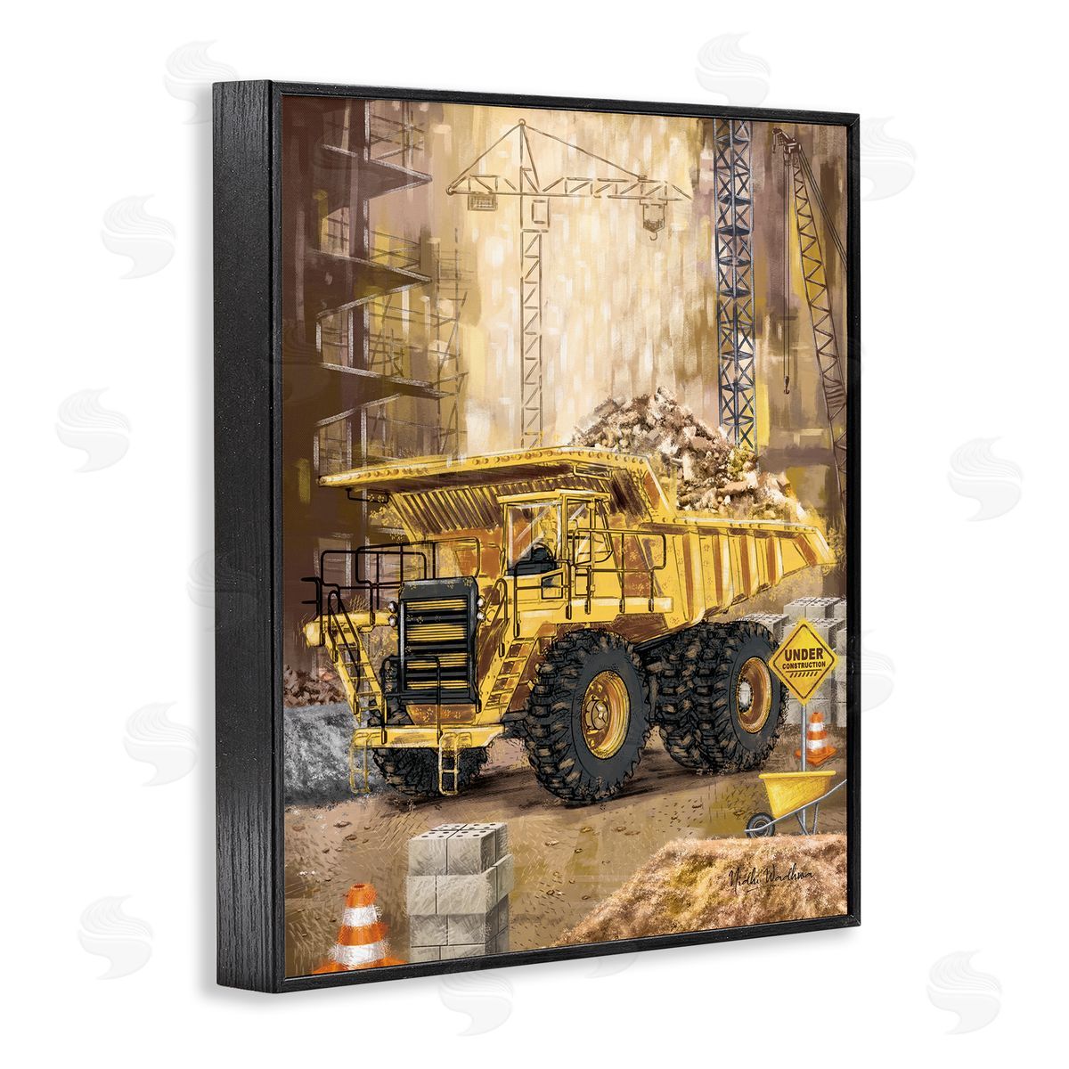 Nidhi Wadhwa Under Construction Site Black Framed Giclee Wall Artside_