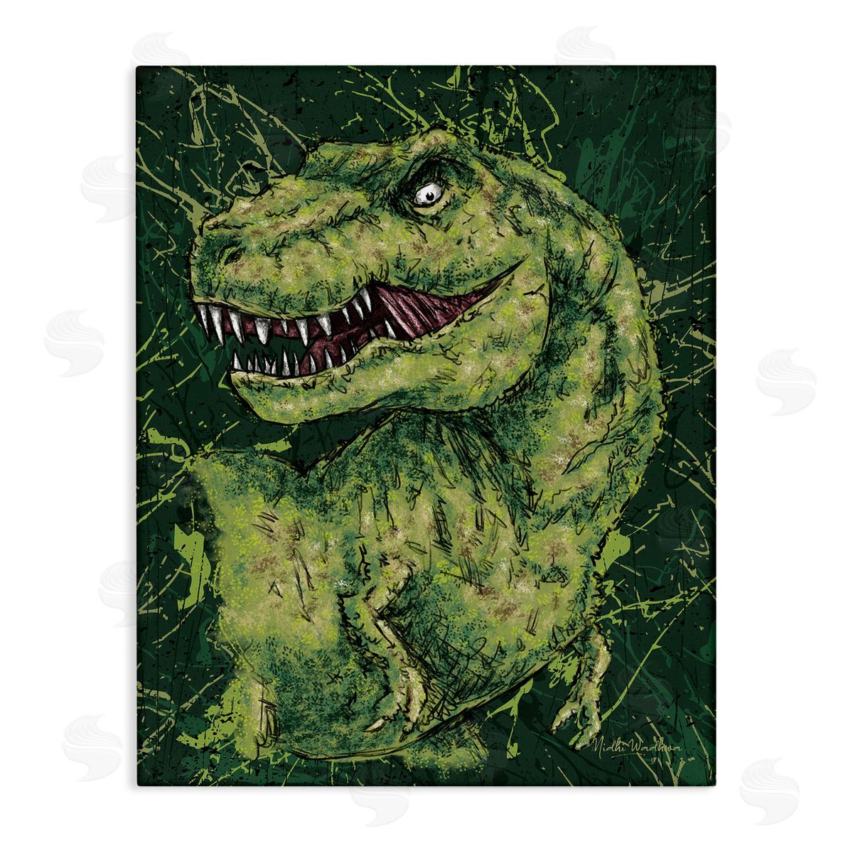 Nidhi Wadhwa | Green Abstract T-Rex