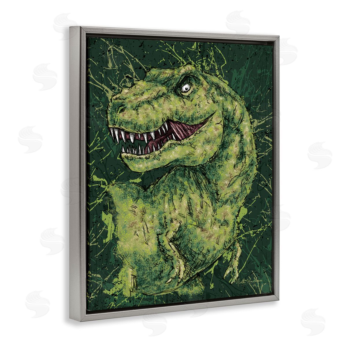 Nidhi Wadhwa | Green Abstract T-Rex