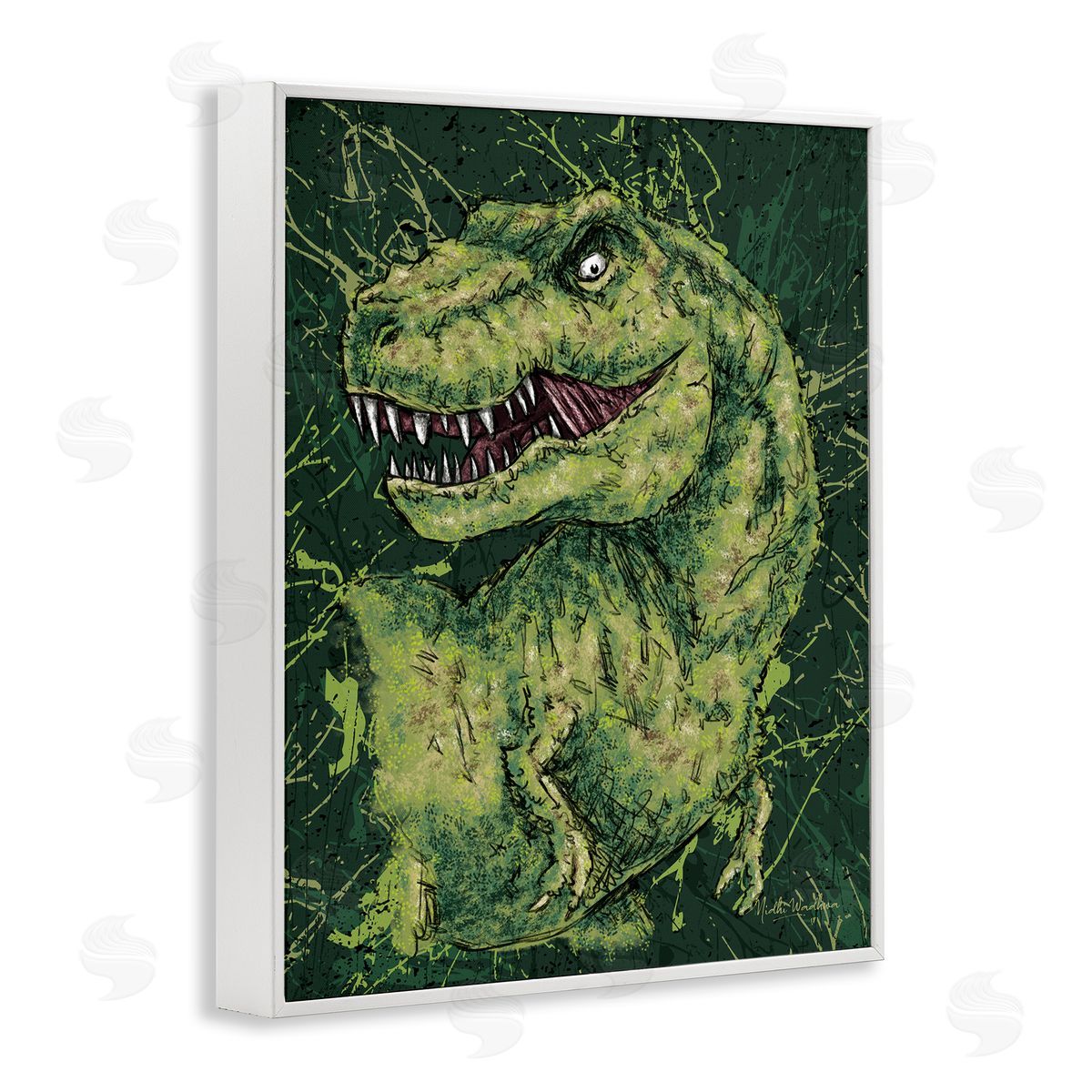 Nidhi Wadhwa | Green Abstract T-Rex