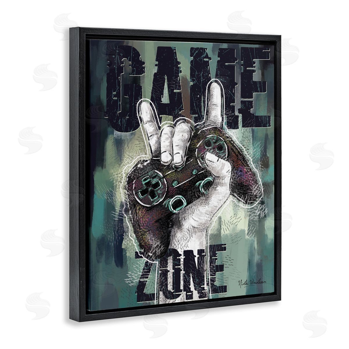 Nidhi Wadhwa Game Zone Controller Black Floater Frame Canvas Artside_