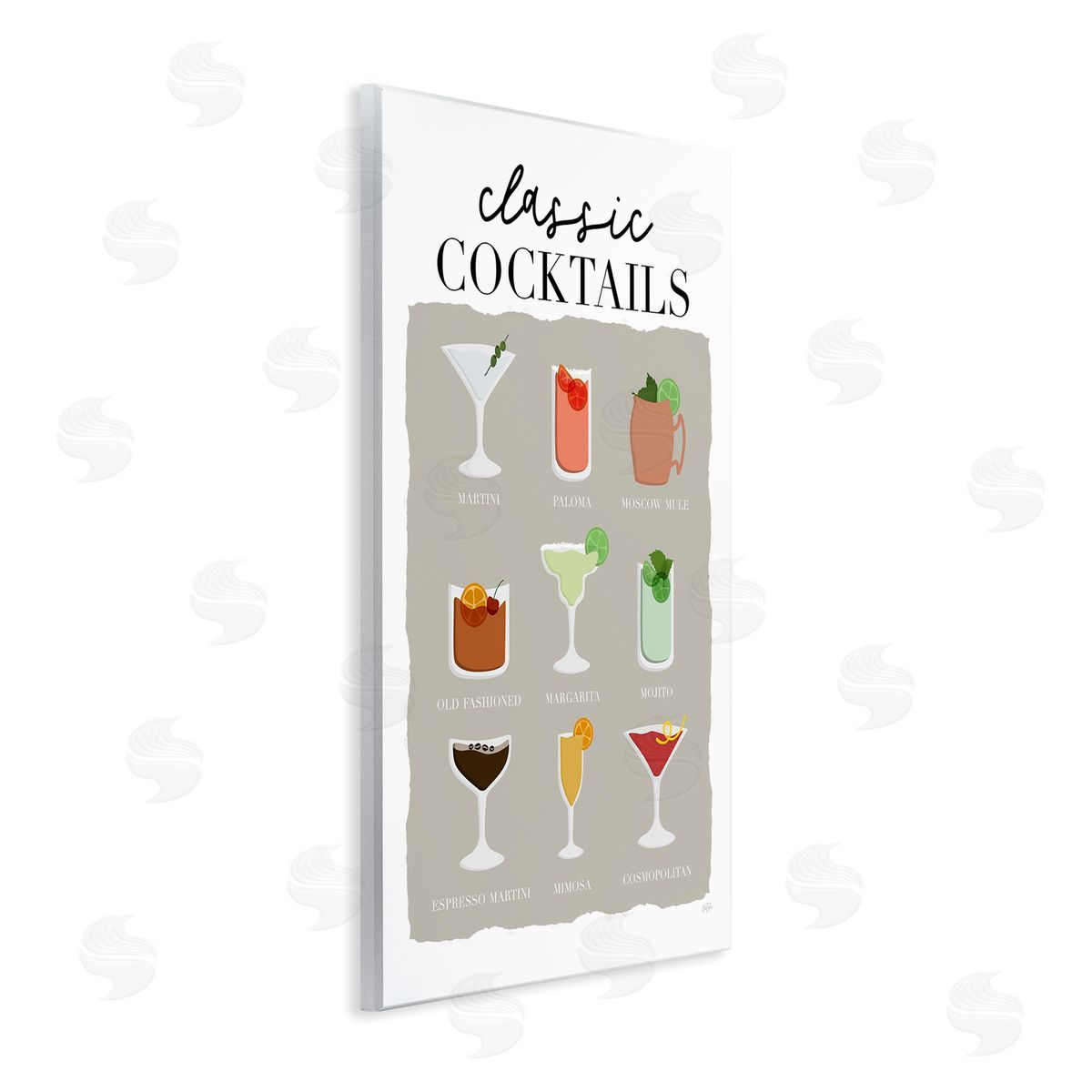 Natalie Carpentieri Classic Cocktails Chart Wall Plaque Artside_