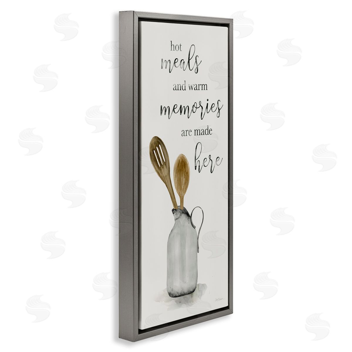 Carol Robinson Meals & Memories Phrase Gray Floater Frame Canvas Artside_