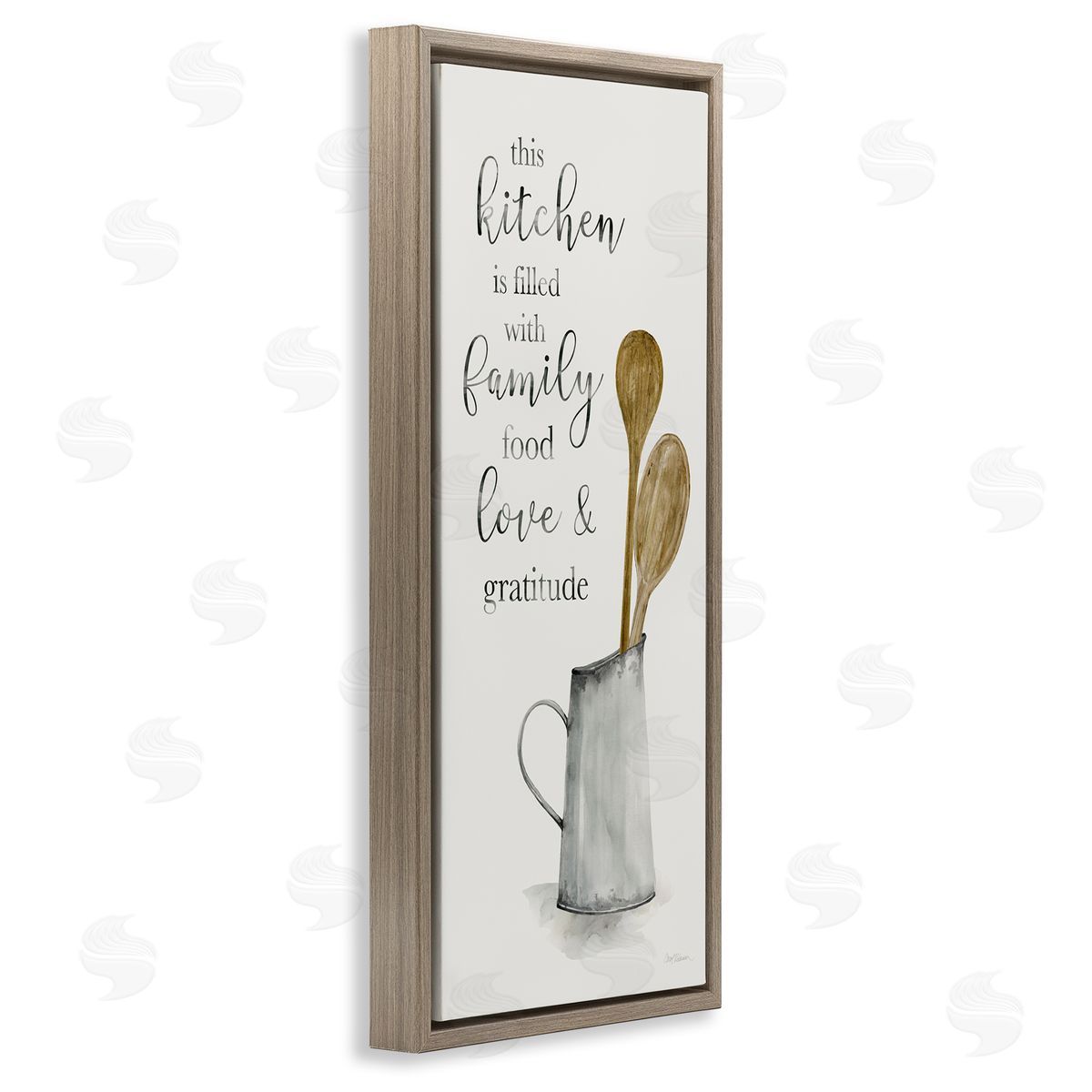 This Kitchen Family Phrase Brown Floating Frame Canvas Wall Art, Home Decor by Carol Robinson