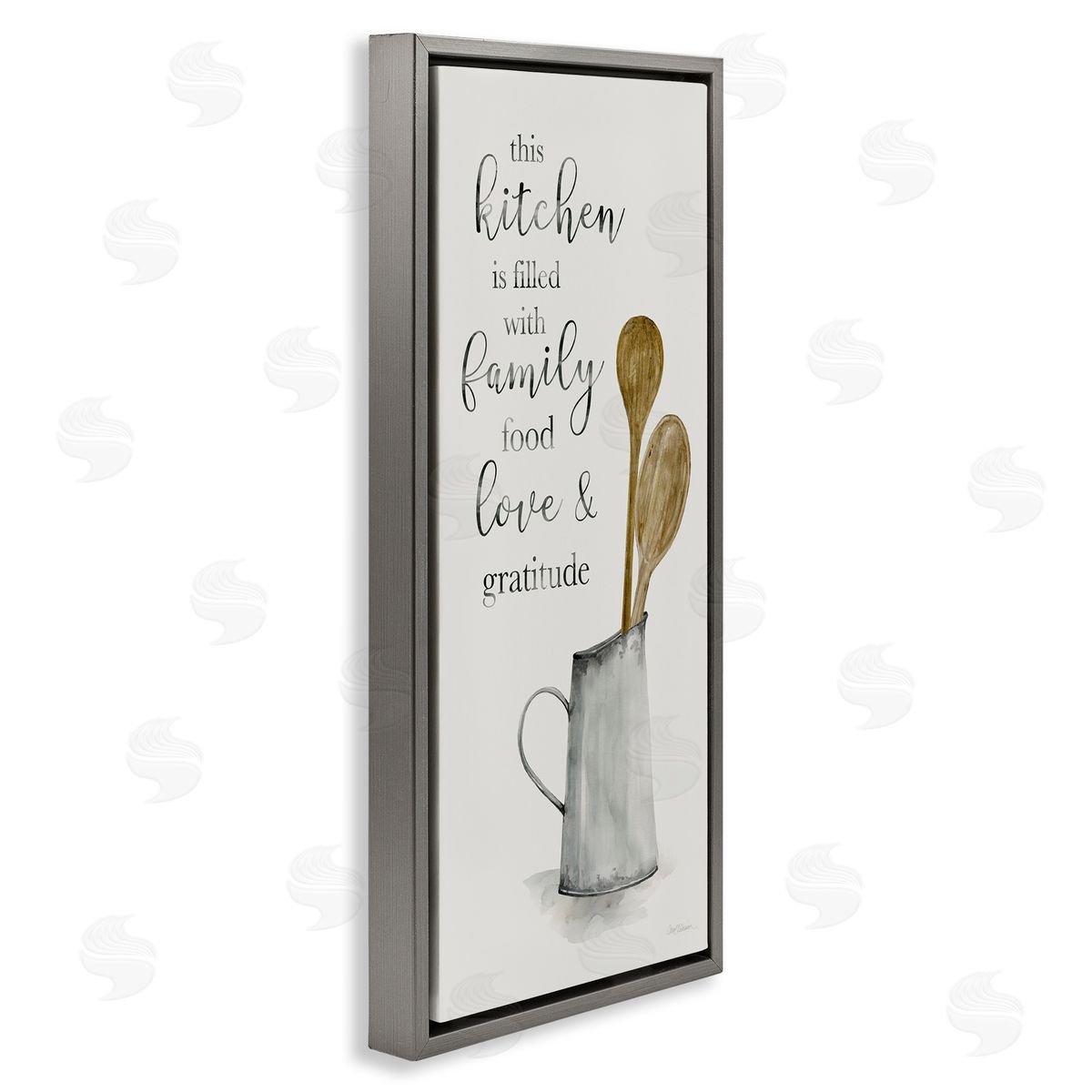 This Kitchen Family Phrase Grey Floating Frame Canvas Wall Art, Home Decor by Carol Robinson
