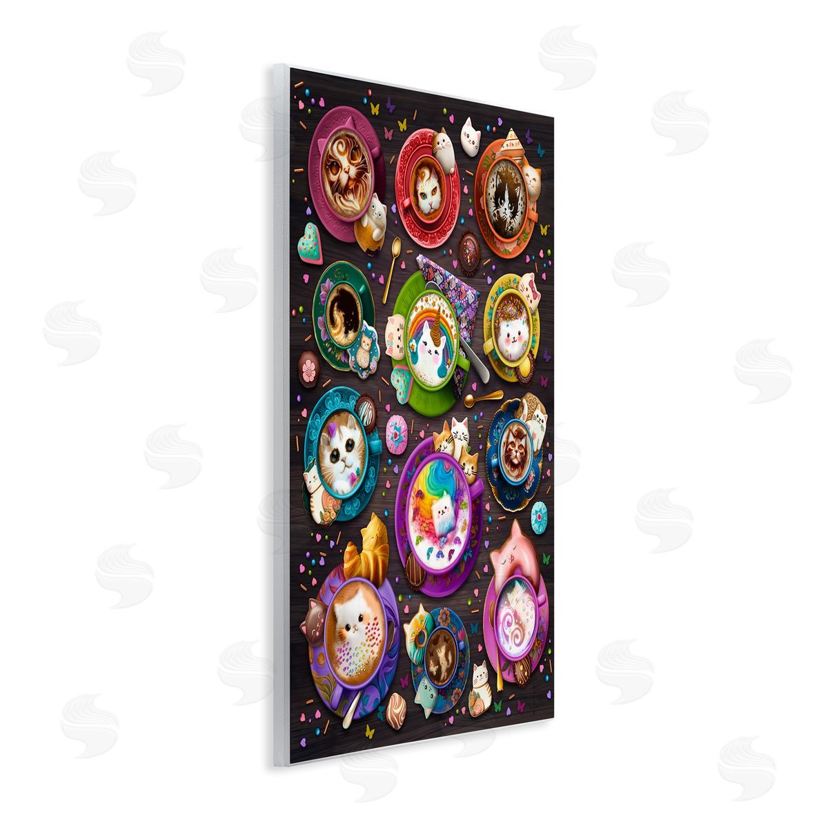 Brigid Ashwood Cat Lattes & Coffee Wall Plaque Artside_