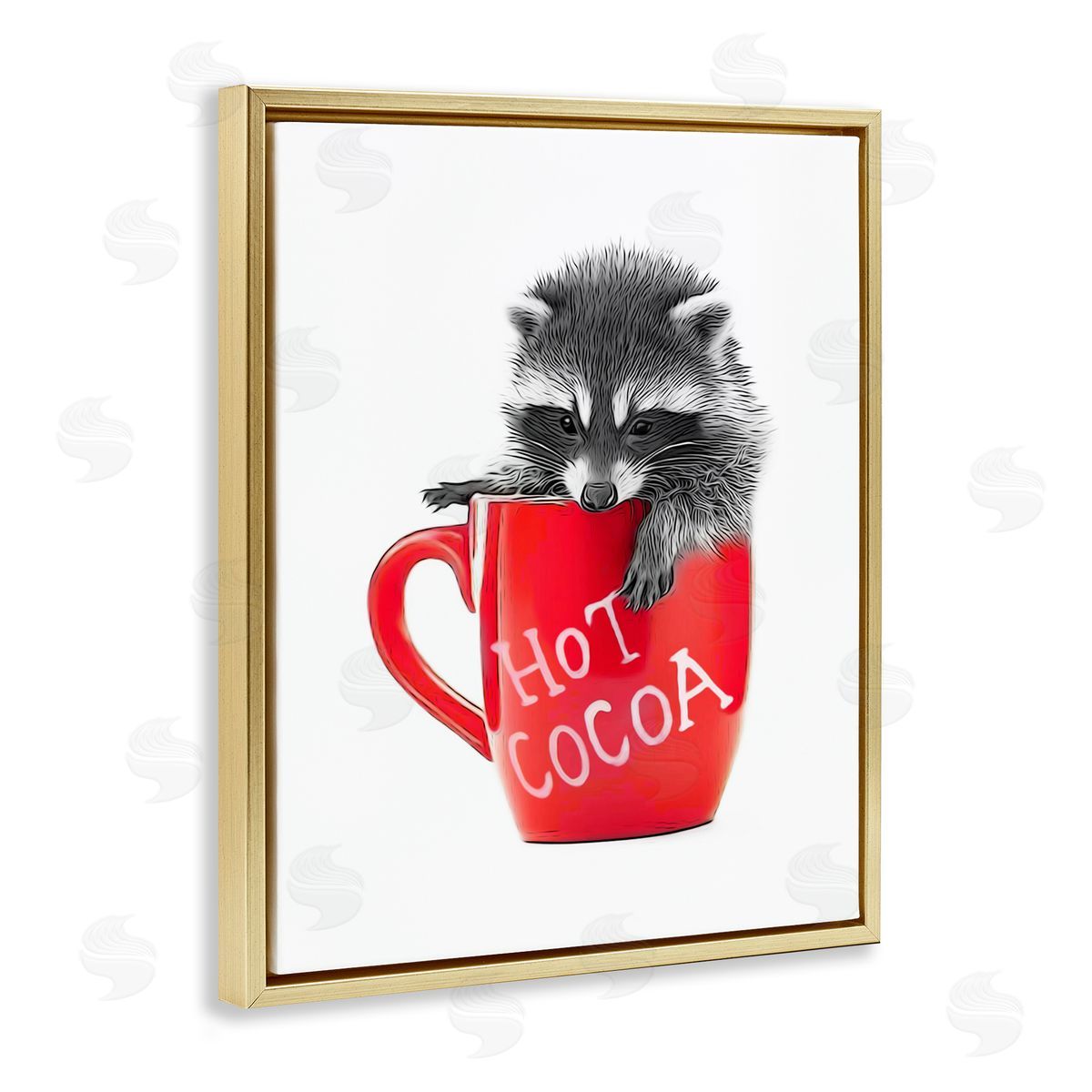 Annalisa Latella Raccoon in Cocoa Mug Gold Floater Frame Canvas Artside_