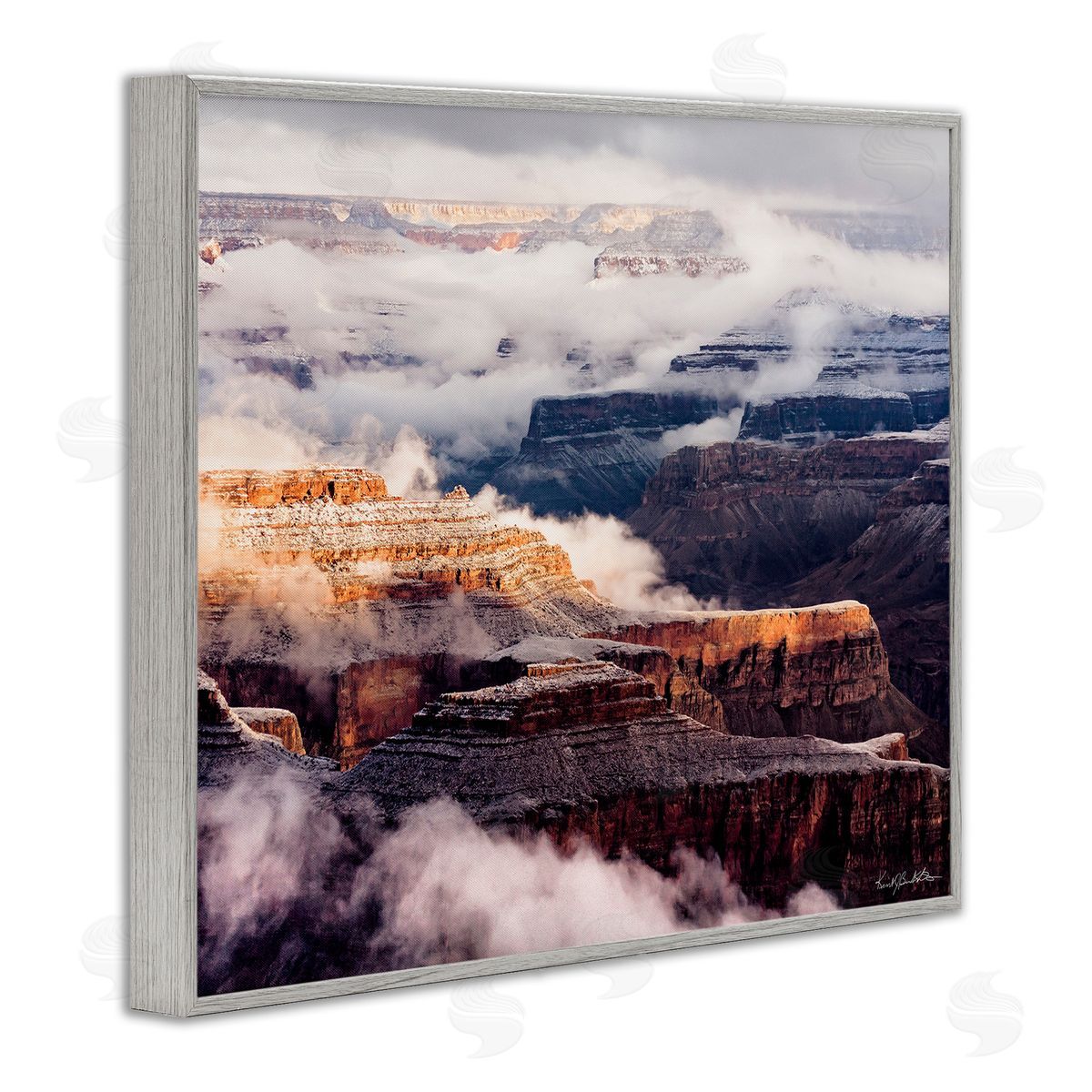 Kent Burkhardsmeier Clouds & Mesa Scenery Gray Framed Giclee Wall Artside_