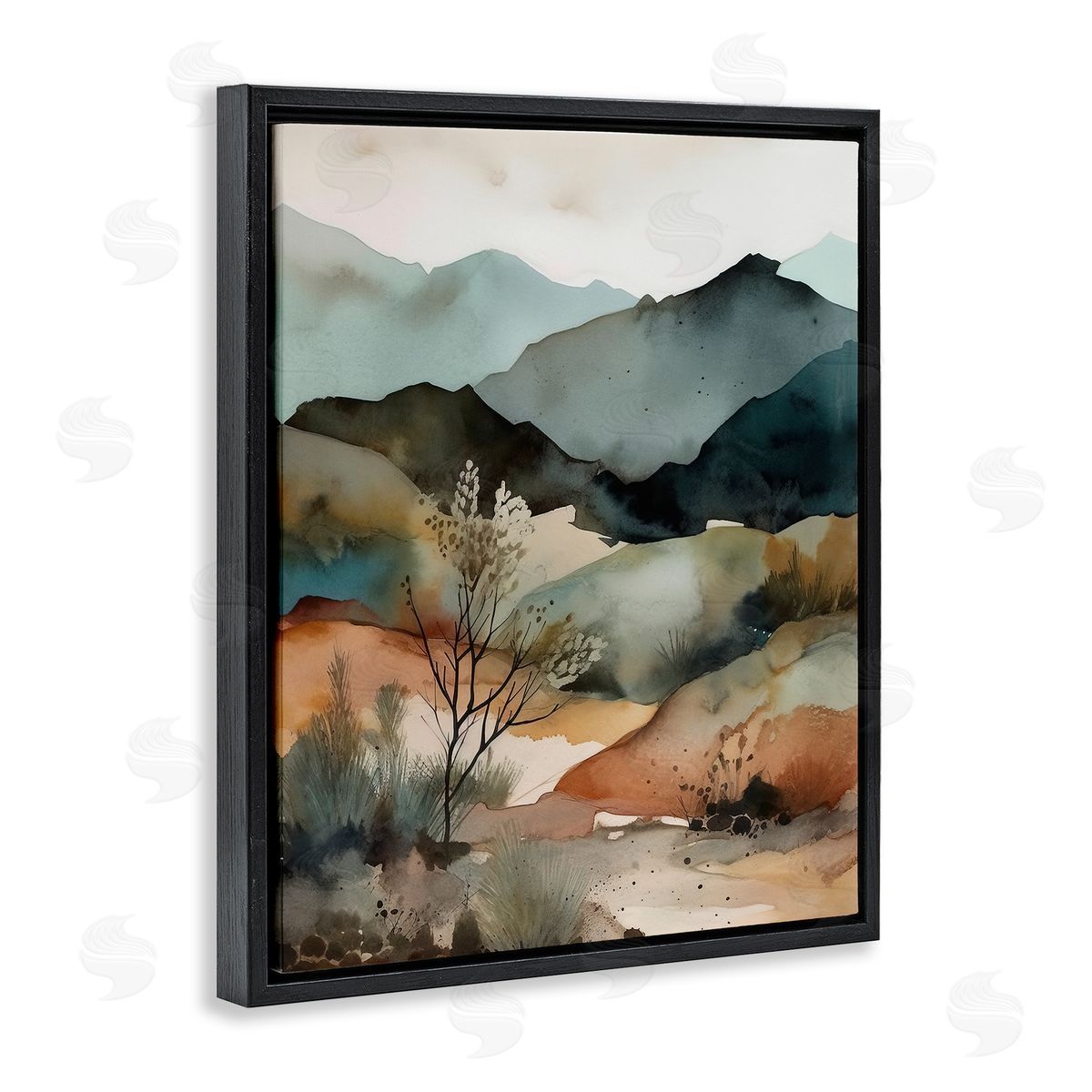 Andrea Haase Mountains Mood Abstract Black Floater Frame Canvas Artside_