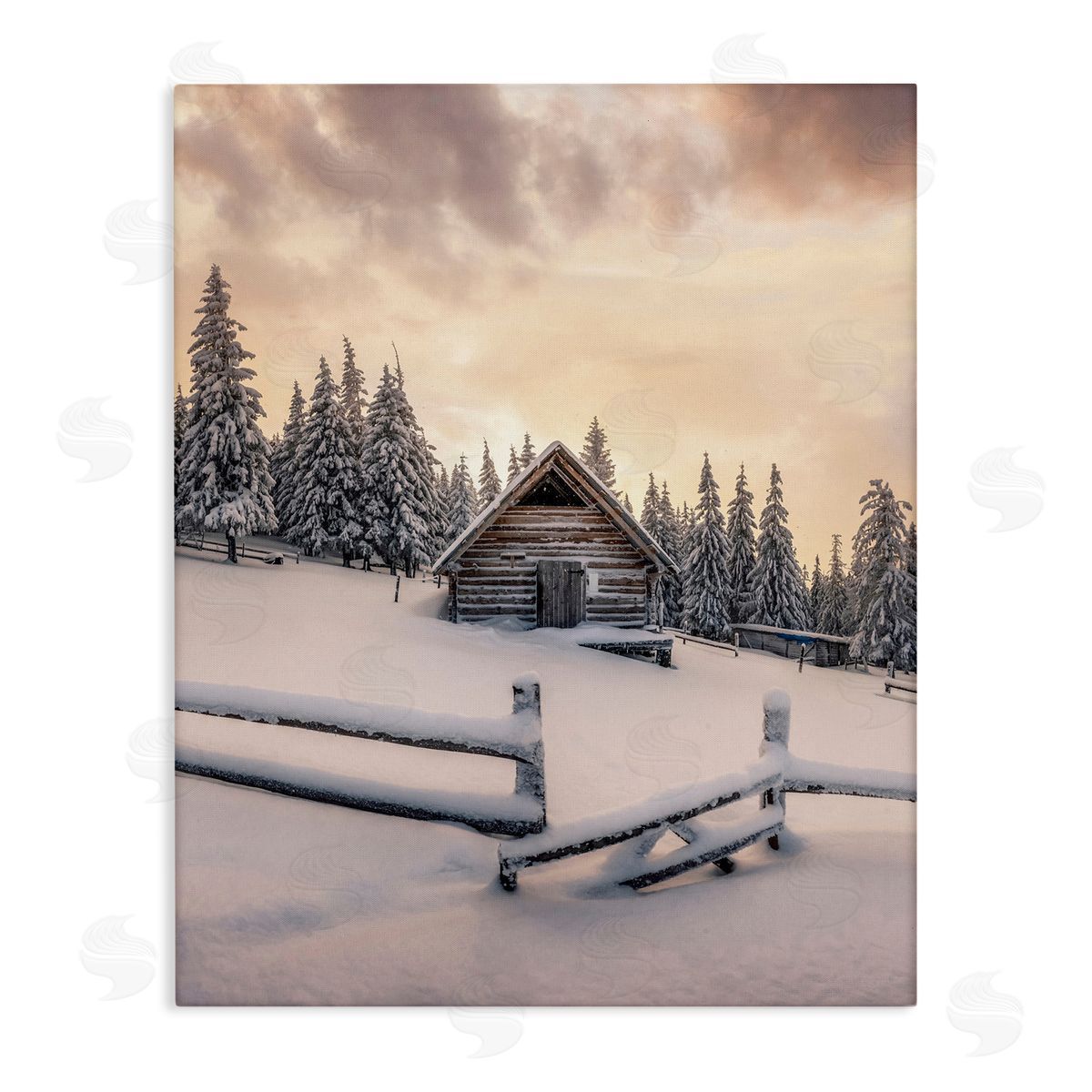 Incado Rural Winter Cabin Canvas Wall Art