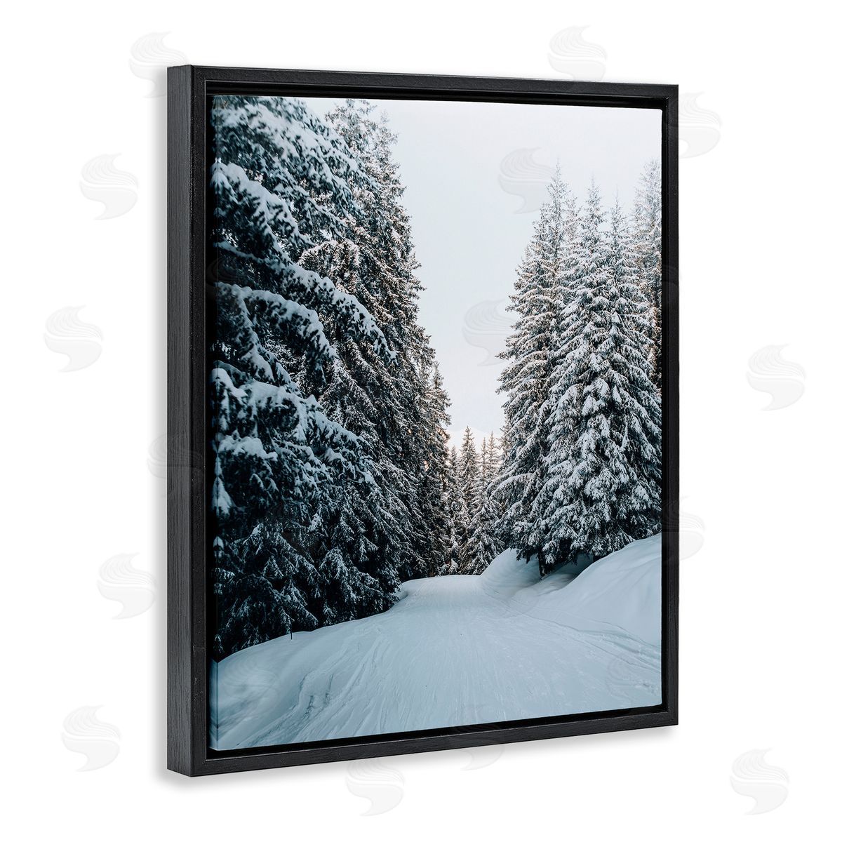 Incado Snowy Ski Slopes Black Floater Frame Canvas Artside_