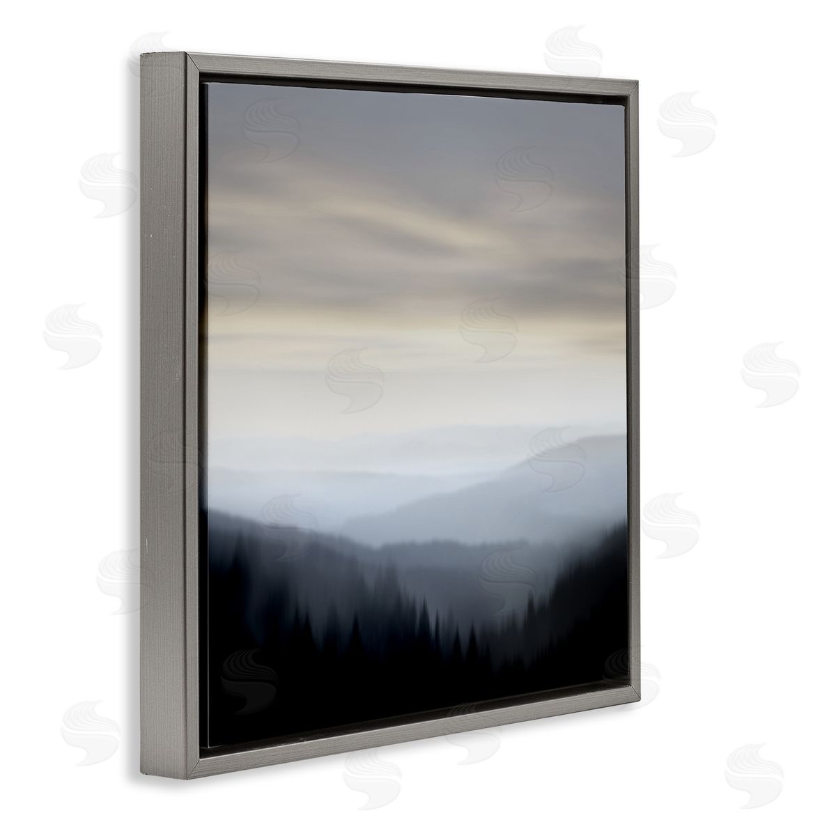 Madeline Clark Grey Mountain Range Gray Floater Frame Canvas Artside_