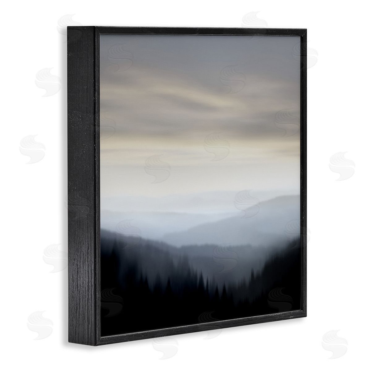 Madeline Clark Grey Mountain Range Black Framed Giclee Wall Artside_