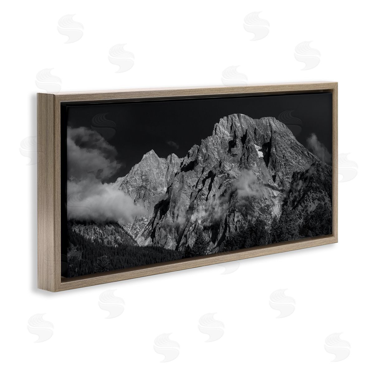 Daniel Sproul Mountain Fog Photography Brown Floater Frame Canvas Artside_
