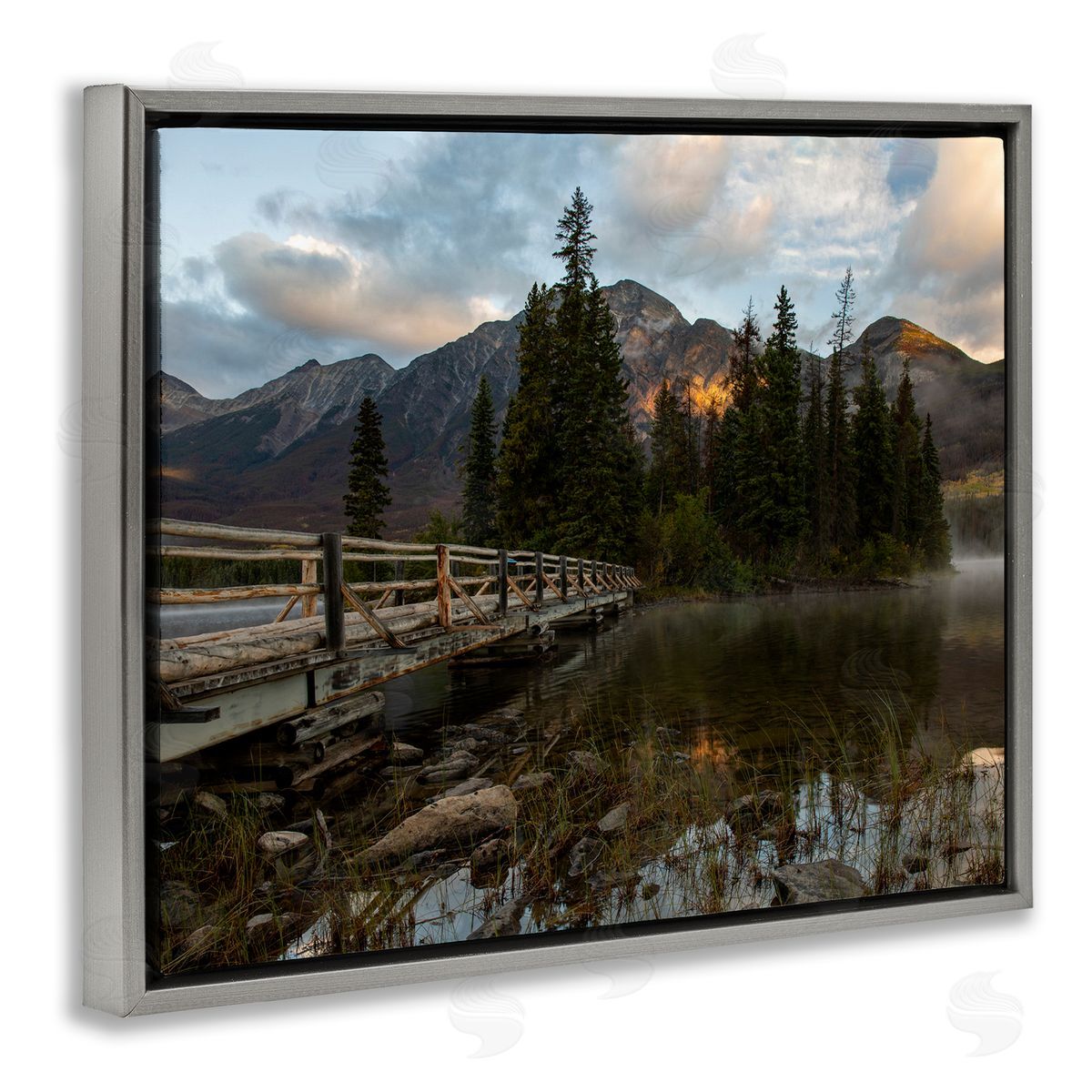 Daniel Sproul Forest Bridge Photography Gray Floater Frame Canvas Artside_