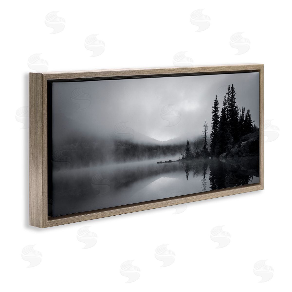 Daniel Sproul Misty Lake Photography Brown Floater Frame Canvas Artside_