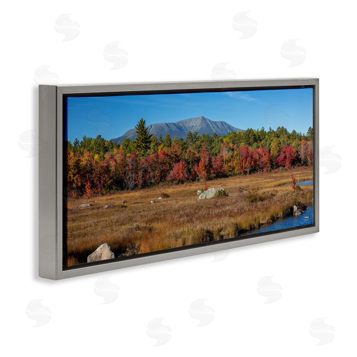 Daniel Sproul Woodland Stream Landscape Gray Floater Frame Canvas Artside_
