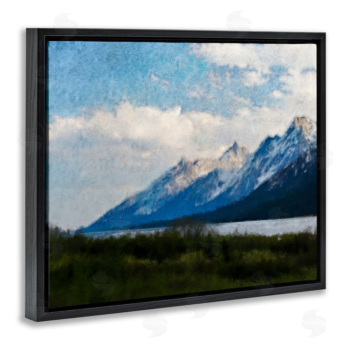 Daniel Sproul Mountain & River Landscape Black Floater Frame Canvas Artside_