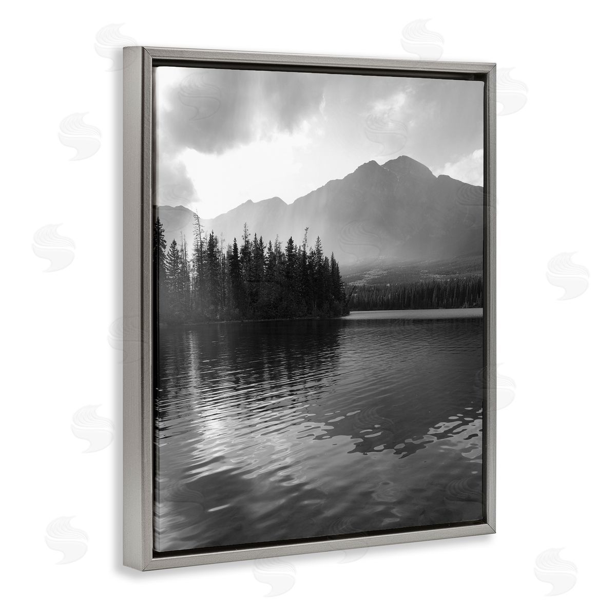 Daniel Sproul Lake Ripples Scenery Gray Floater Frame Canvas Artside_