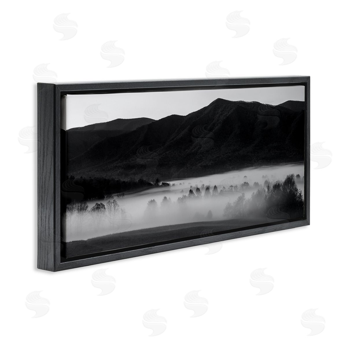 Daniel Sproul Foggy Woodland Nature Black Floater Frame Canvas Artside_