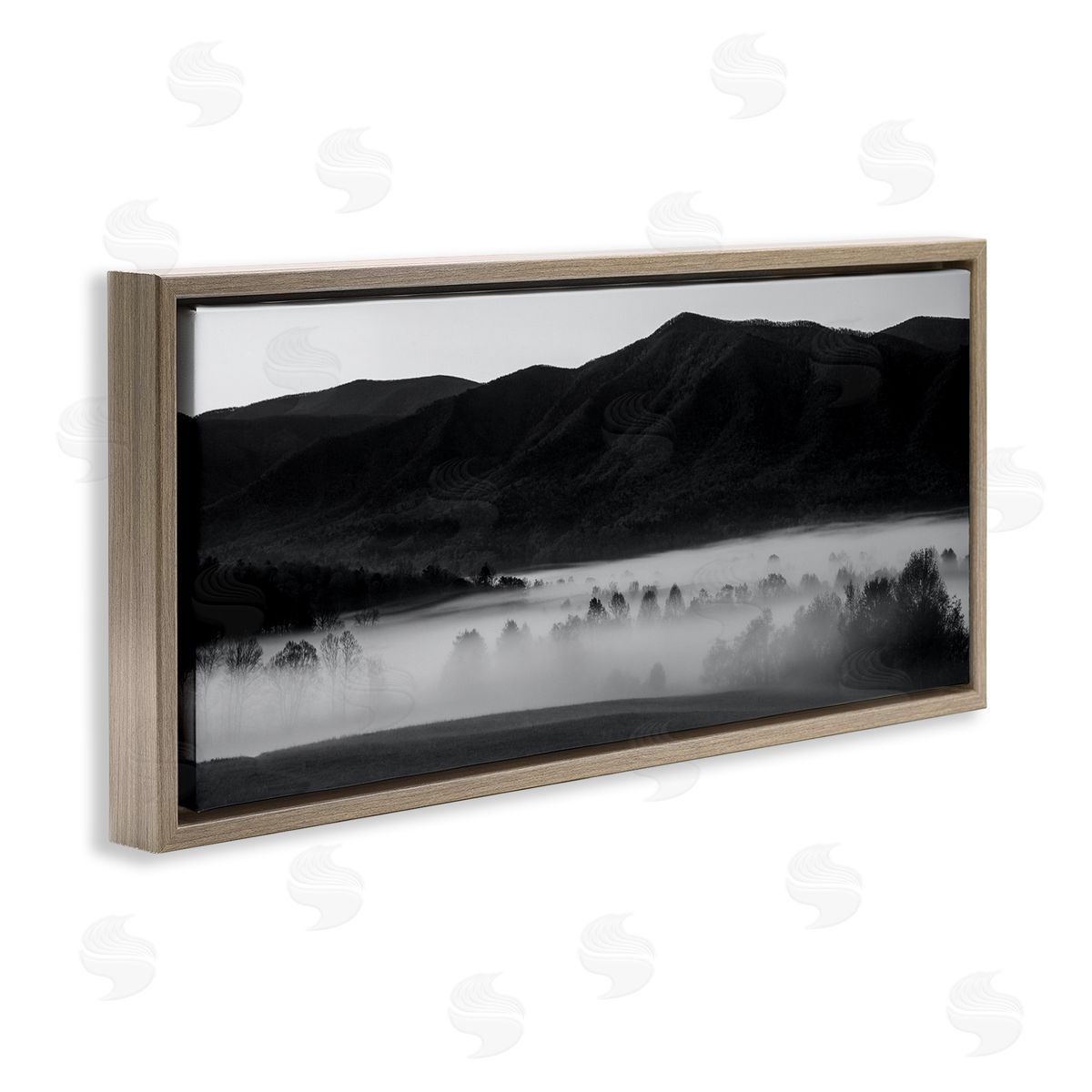 Daniel Sproul Foggy Woodland Nature Brown Floater Frame Canvas Artside_