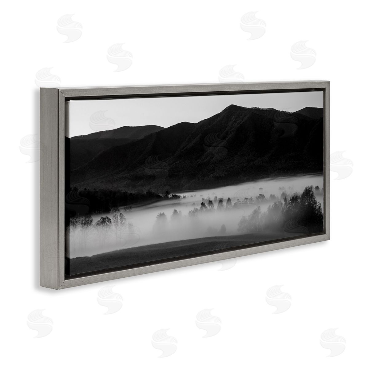Daniel Sproul Foggy Woodland Nature Gray Floater Frame Canvas Artside_