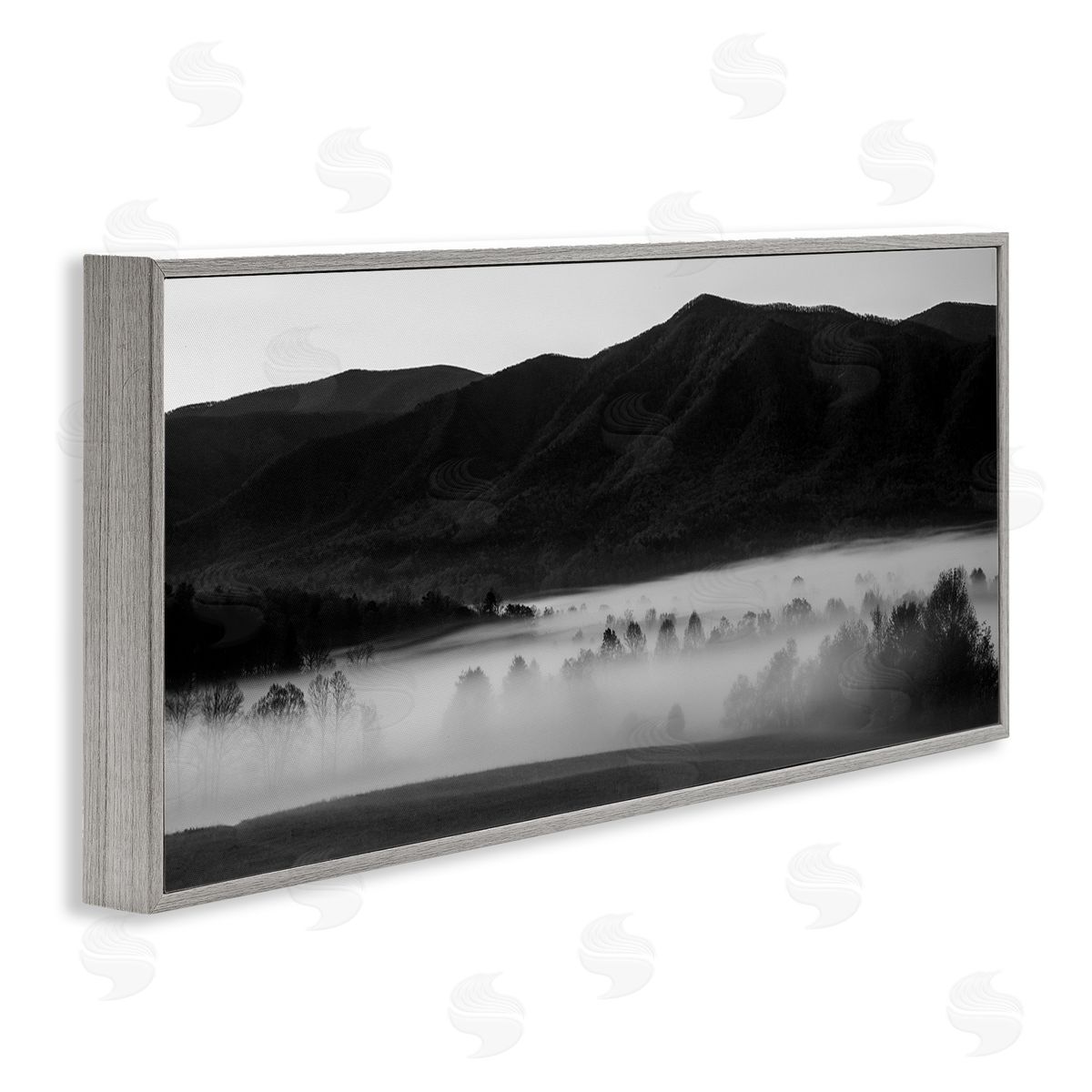 Daniel Sproul Foggy Woodland Nature Gray Framed Giclee Wall Artside_