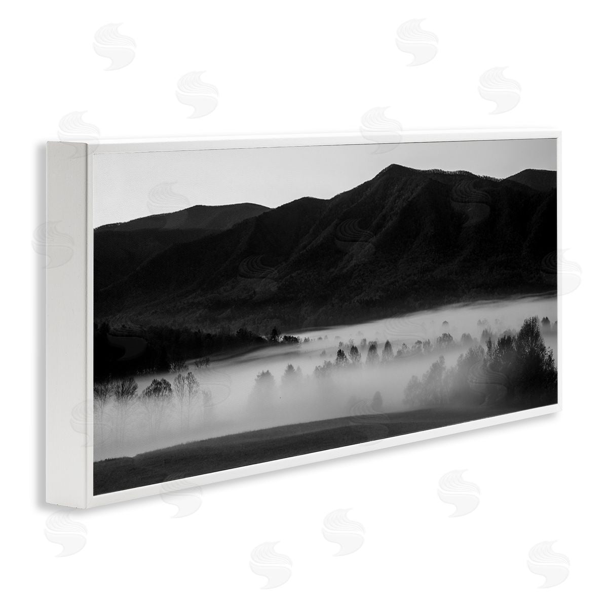Daniel Sproul Foggy Woodland Nature White Framed Giclee Wall Artside_