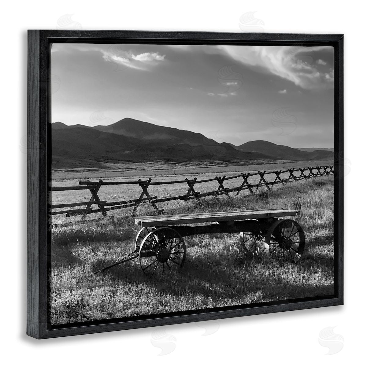 Steve Toole Country Wagon Scenery Black Floater Frame Canvas Artside_