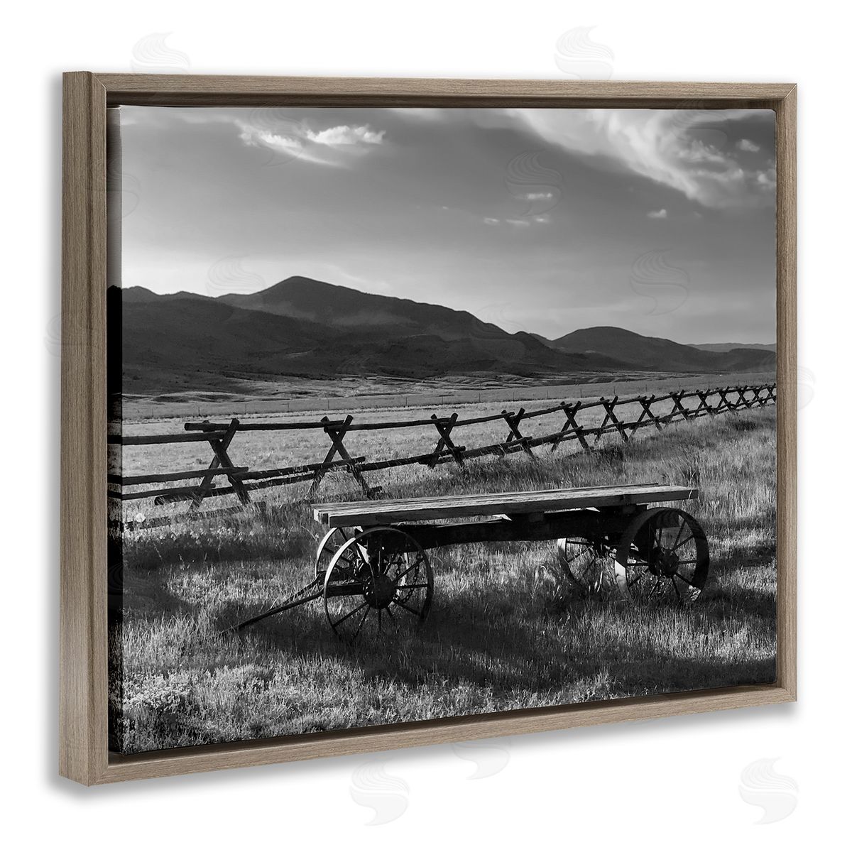 Steve Toole Country Wagon Scenery Brown Floater Frame Canvas Artside_