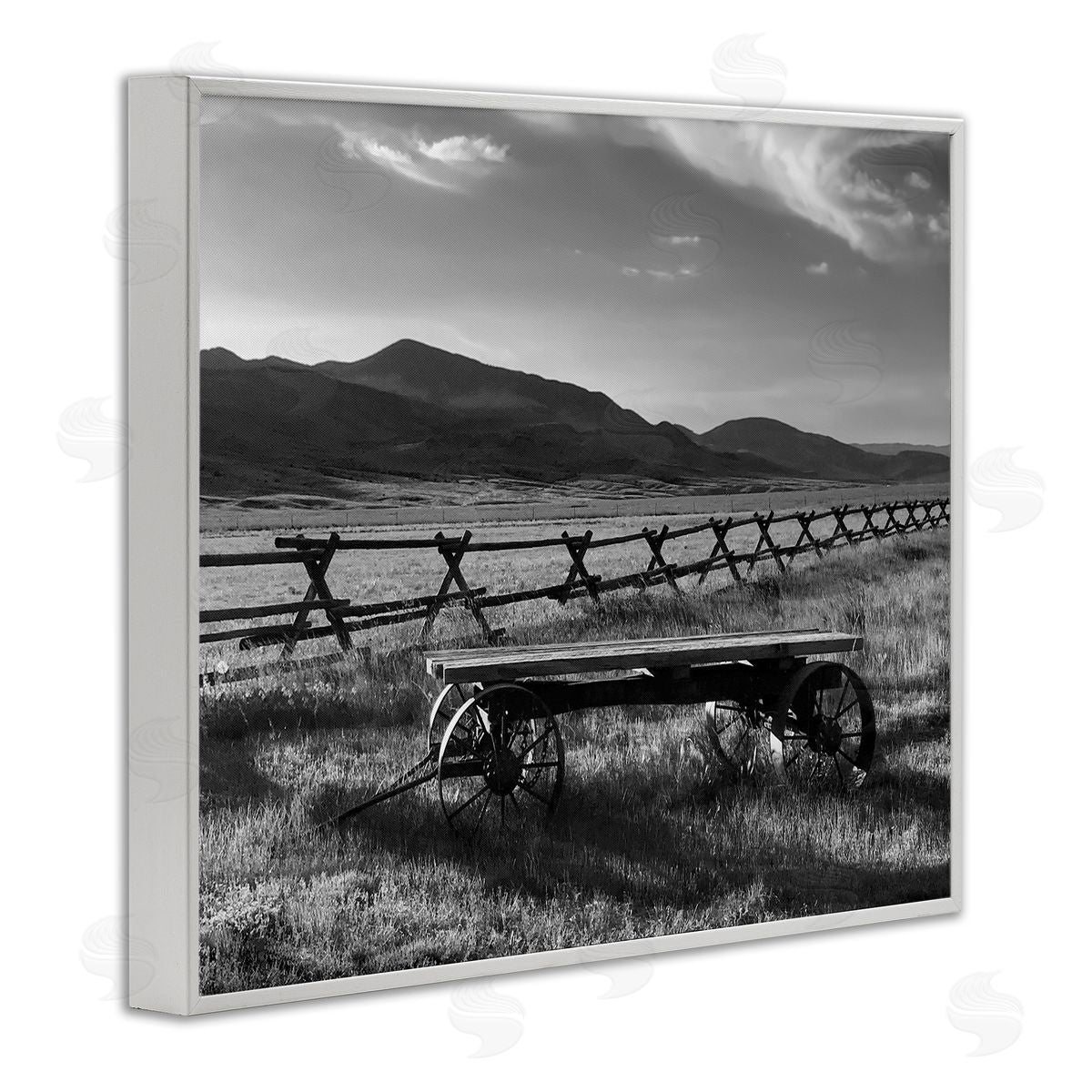 Steve Toole Country Wagon Scenery White Framed Giclee Wall Artside_