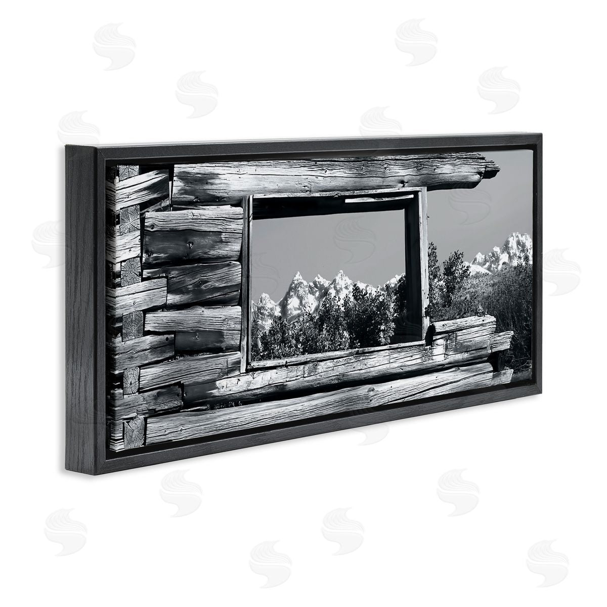Steve Toole Rustic Cabin Window Black Floater Frame Canvas Artside_