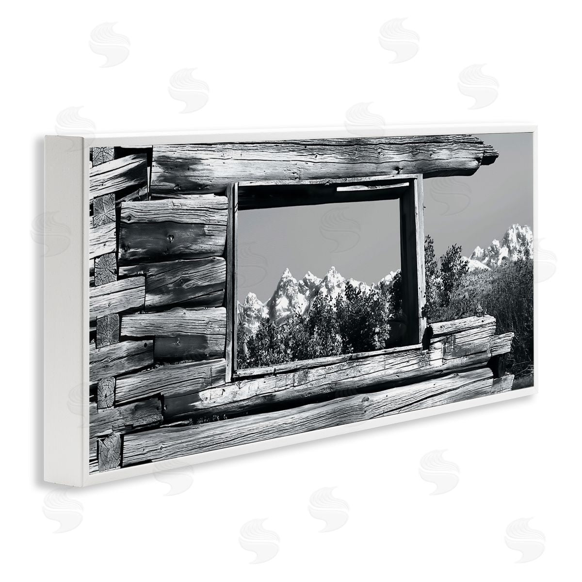 Steve Toole Rustic Cabin Window White Framed Giclee Wall Artside_