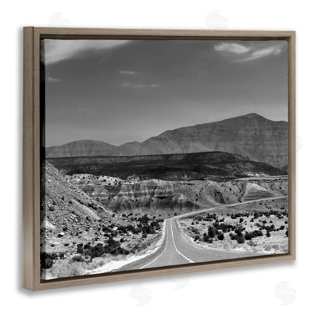 Steve Toole Desert Canyon Road Brown Floater Frame Canvas Artside_
