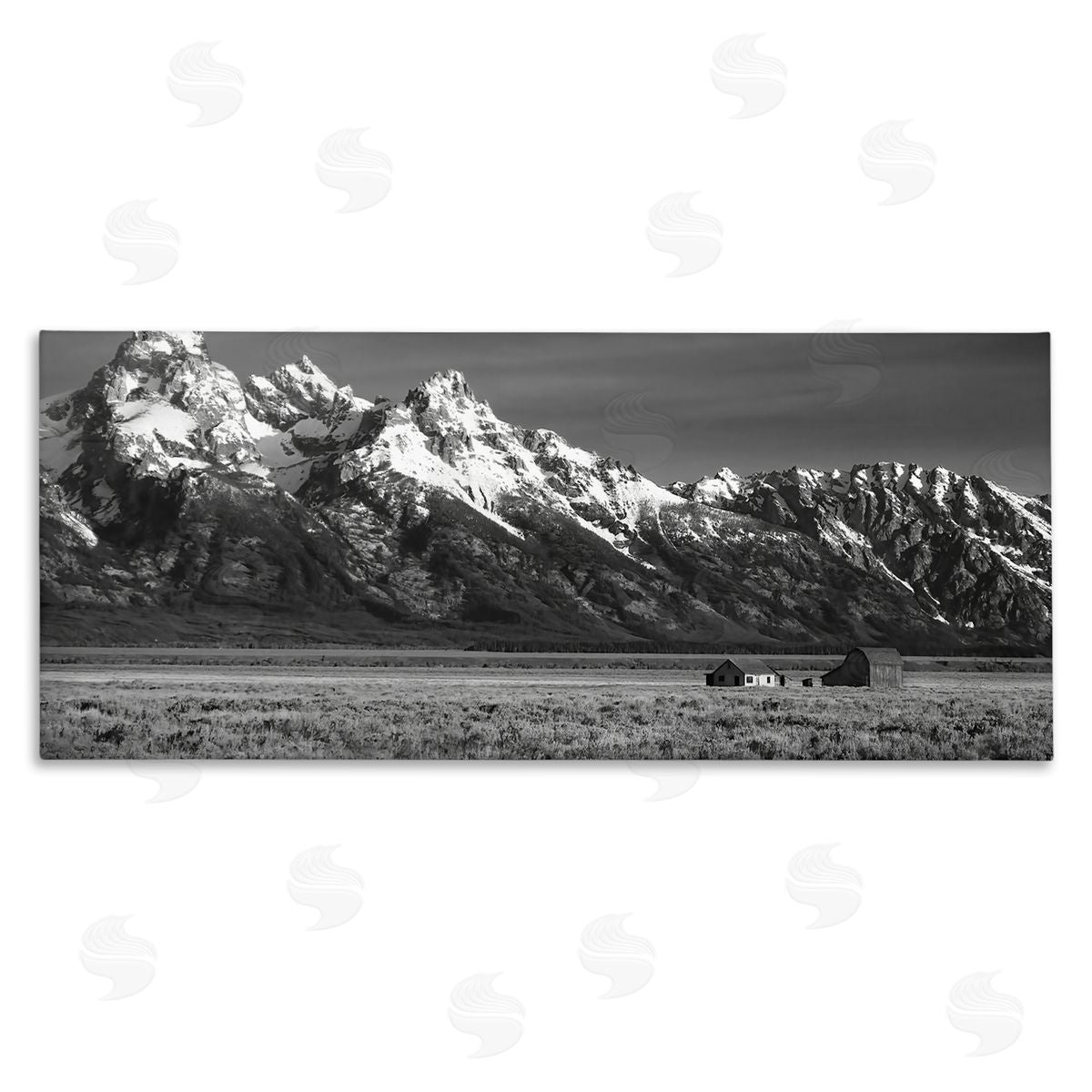 Steve Toole Rural Cabin & Mountains Canvas Wall Art