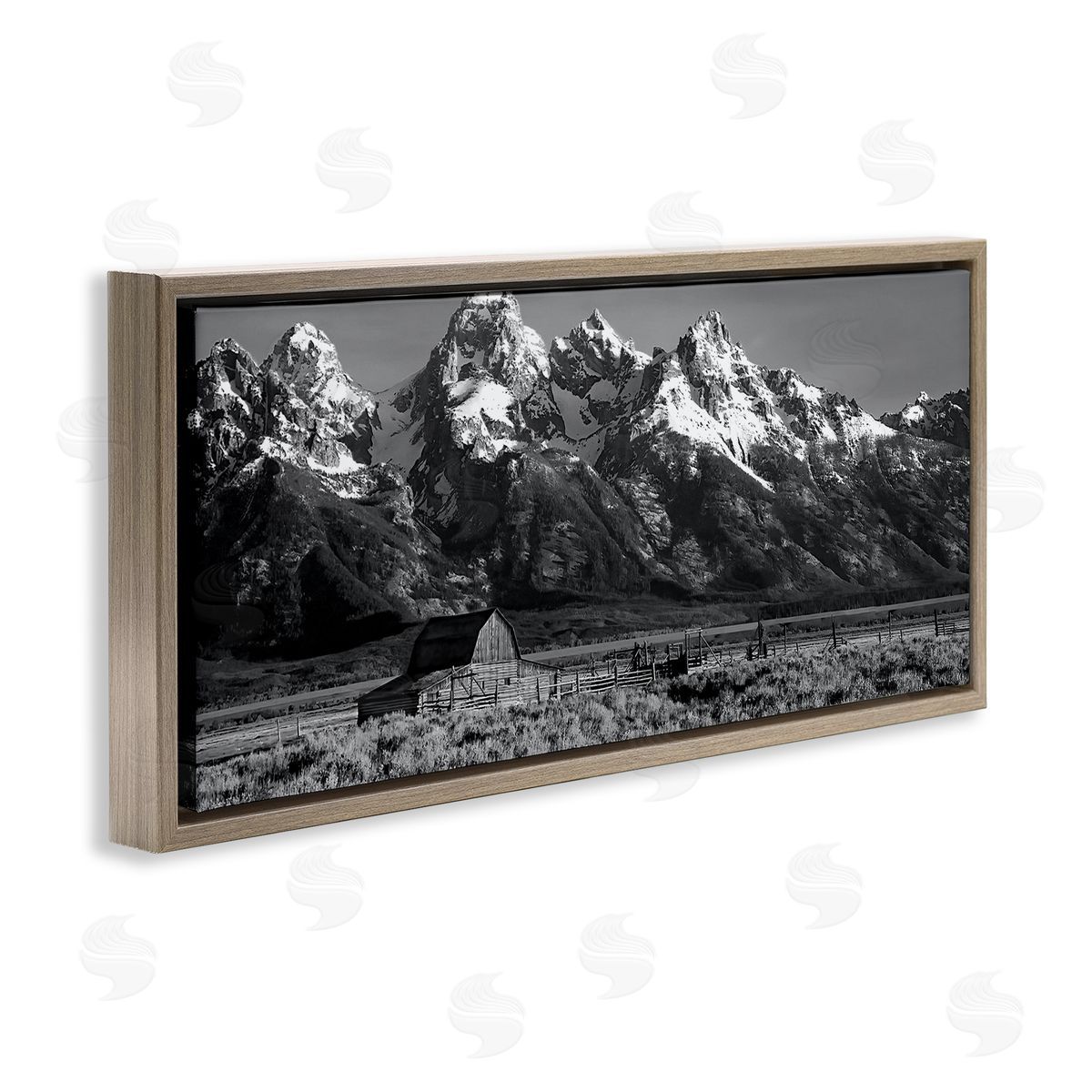 Steve Toole Rural Mountain Farm Brown Floater Frame Canvas Artside_