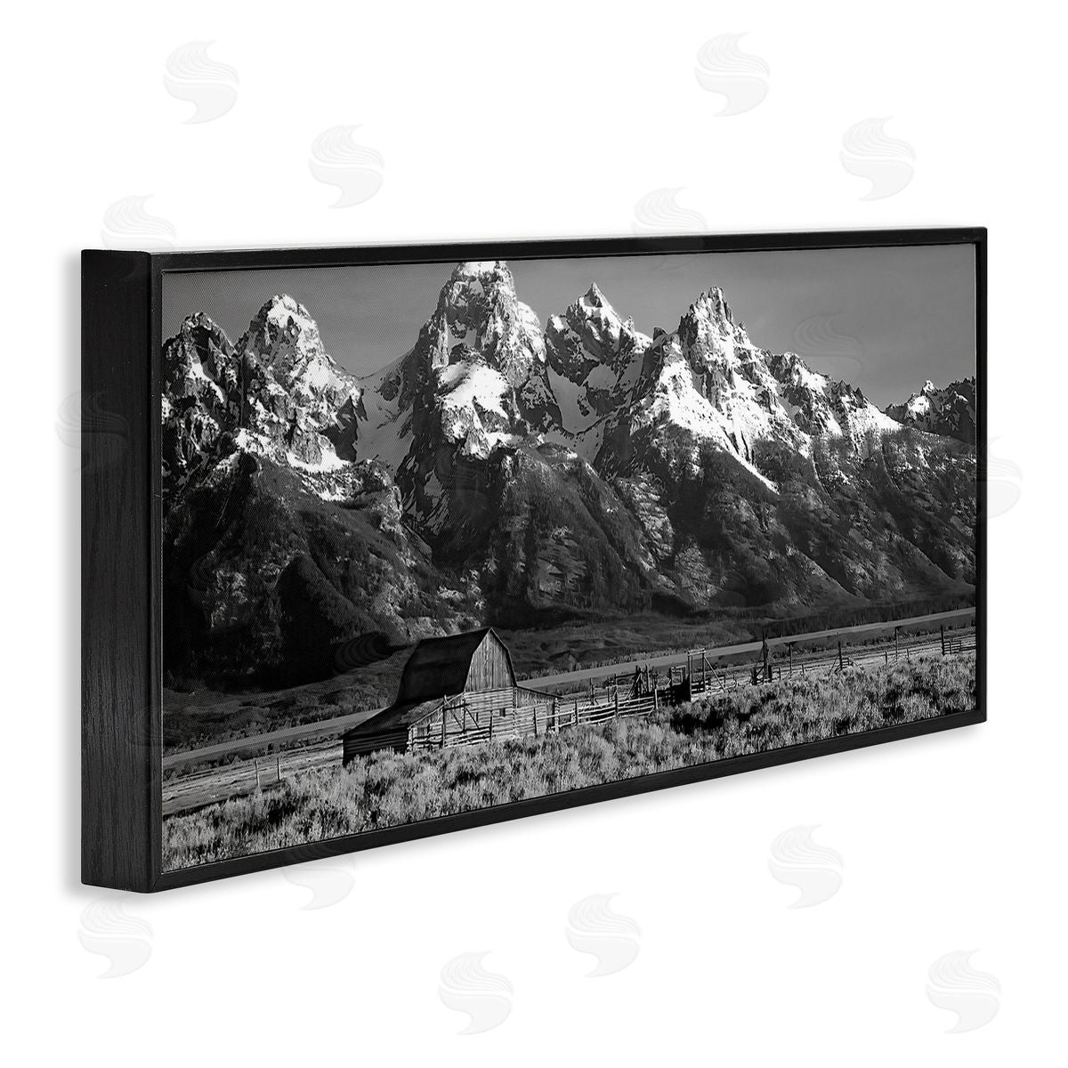 Steve Toole Rural Mountain Farm Black Framed Giclee Wall Artside_