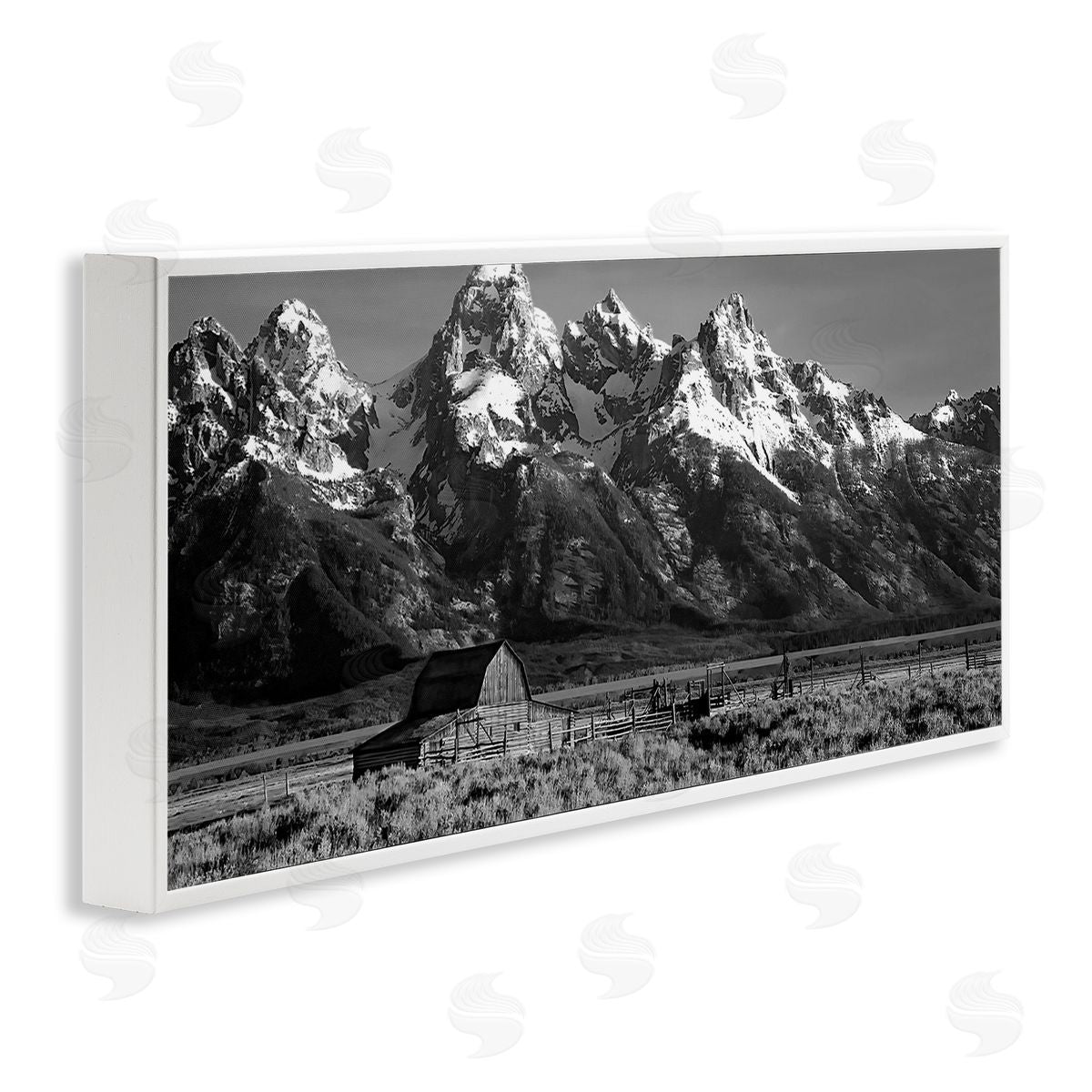 Steve Toole Rural Mountain Farm White Framed Giclee Wall Artside_