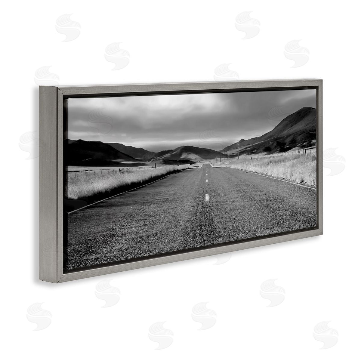 Steve Toole Country Road Landscape Gray Floater Frame Canvas Artside_