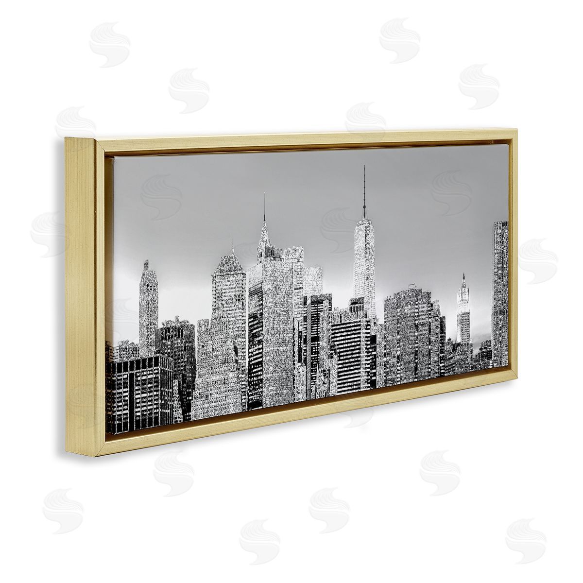 Kim Allen New York Skyline Gold Floater Frame Canvas Artside_