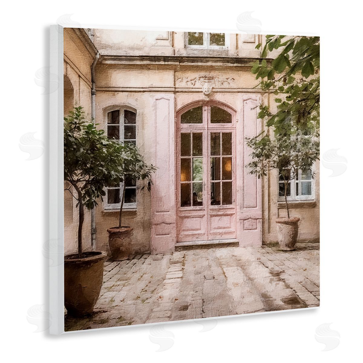 Riley B Pink French Doors Wall Plaque Artside_