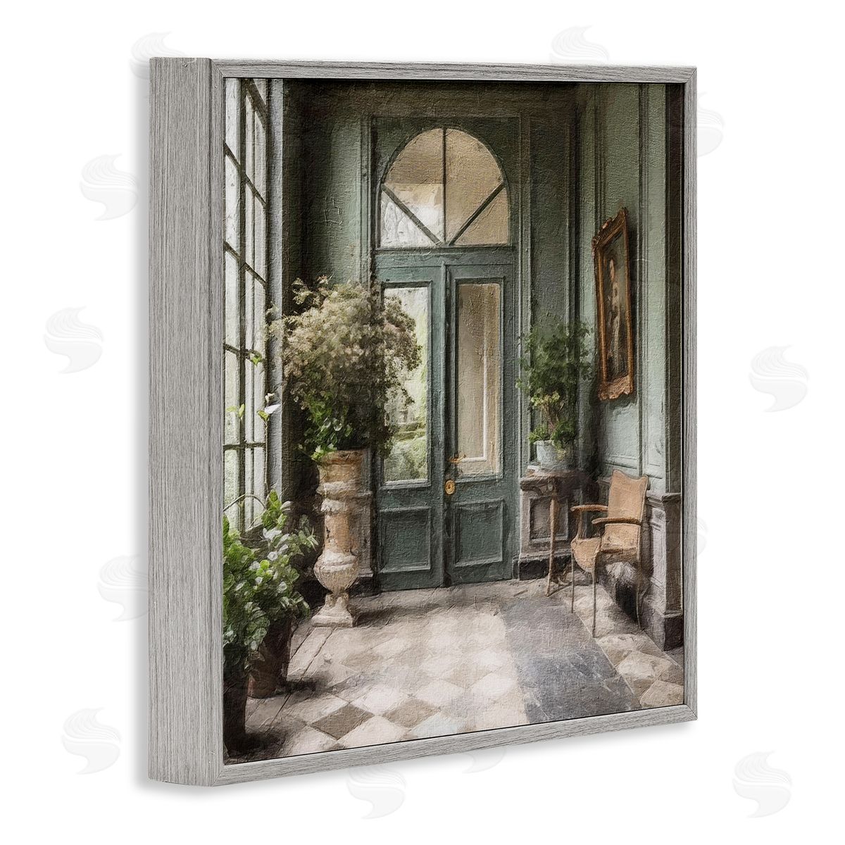 Riley B Green French Architecture Gray Framed Giclee Wall Artside_