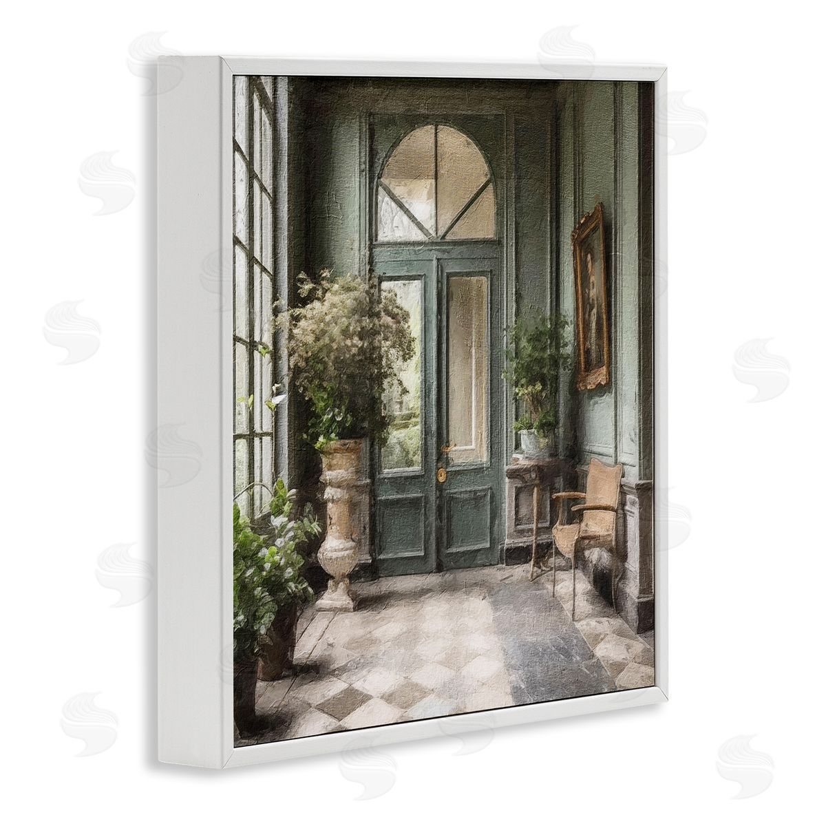 Riley B Green French Architecture White Framed Giclee Wall Artside_