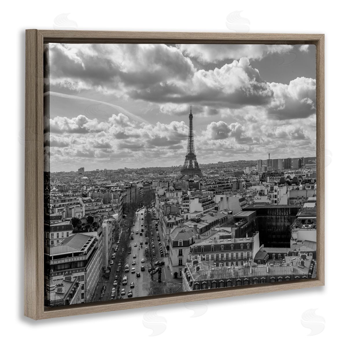 Silver Urban France Cityscape Brown Floater Frame Canvas Artside_
