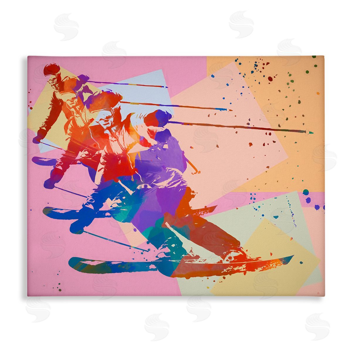 Daniel Sproul Pop Style Winter Skiing Canvas Wall Art