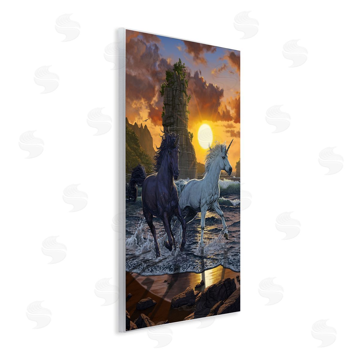 Vincent Hie Unicorns in Sunset Wall Plaque Artside_