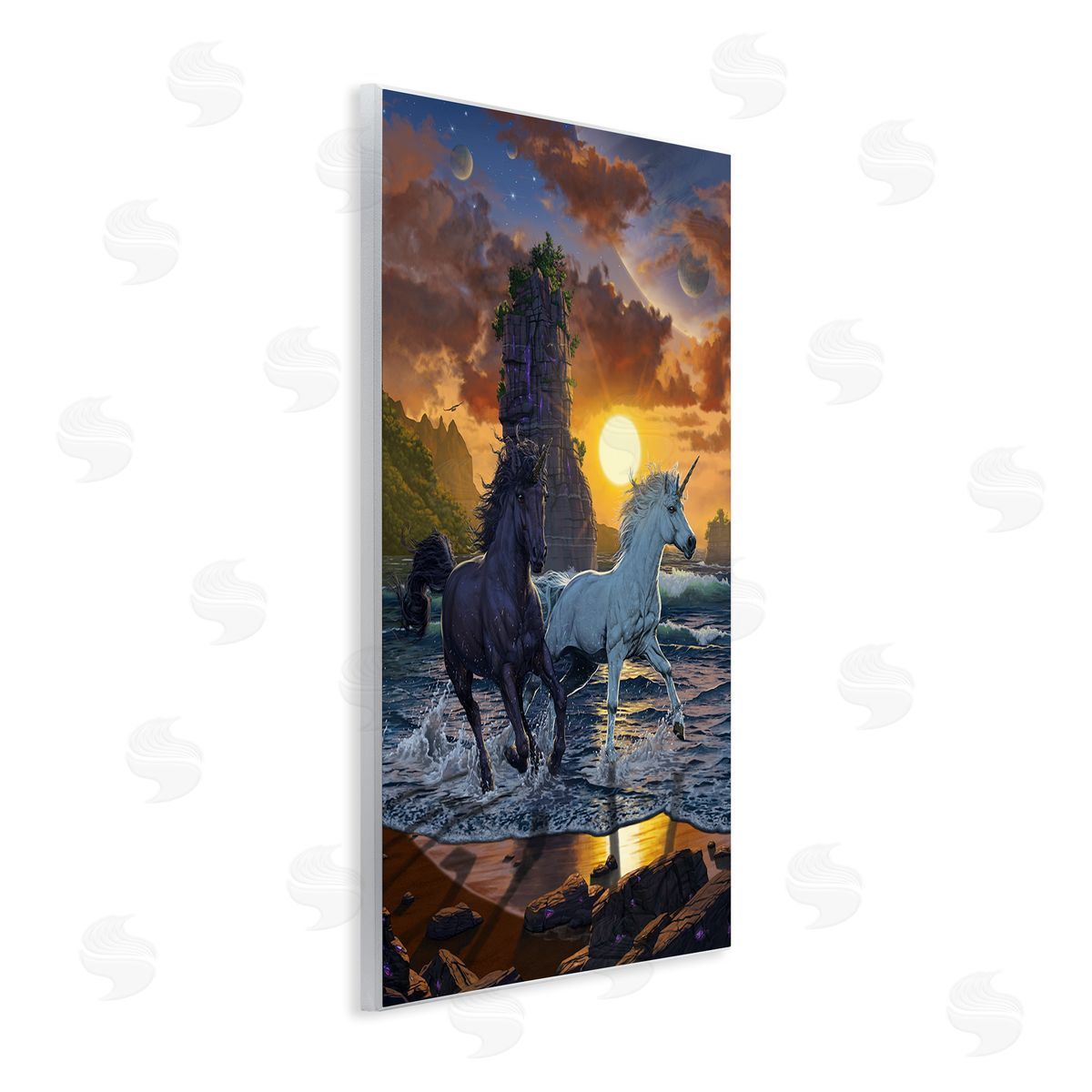 Vincent Hie Unicorns on Beach Wall Plaque Artside_